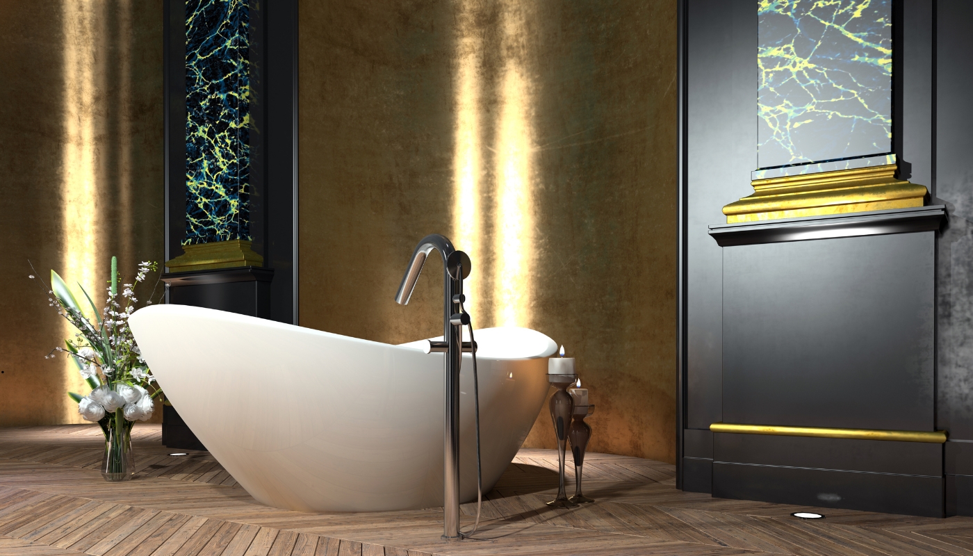 Elegant classic bathroom remodel in Davis, California, featuring marble tile, vintage fixtures, and timeless design by Remodel California.